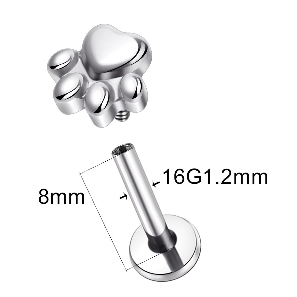 インプラントグレードのチタンポープリントイヤリング,めねじ付 - Body Jewelry Implant Grade のレビューと価格