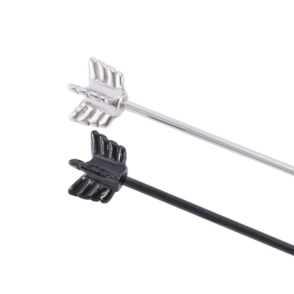 スクリュー型ロングステンレススチールシルバージュエリー工業用 - Industrial Barbell Long のレビューと価格