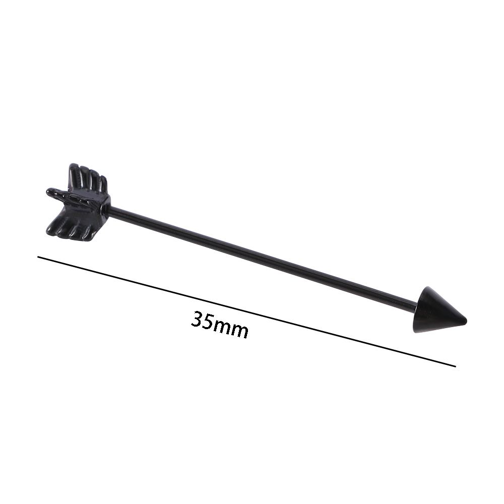 スクリュー型ロングステンレススチールシルバージュエリー工業用 - Industrial Barbell Long のレビューと価格