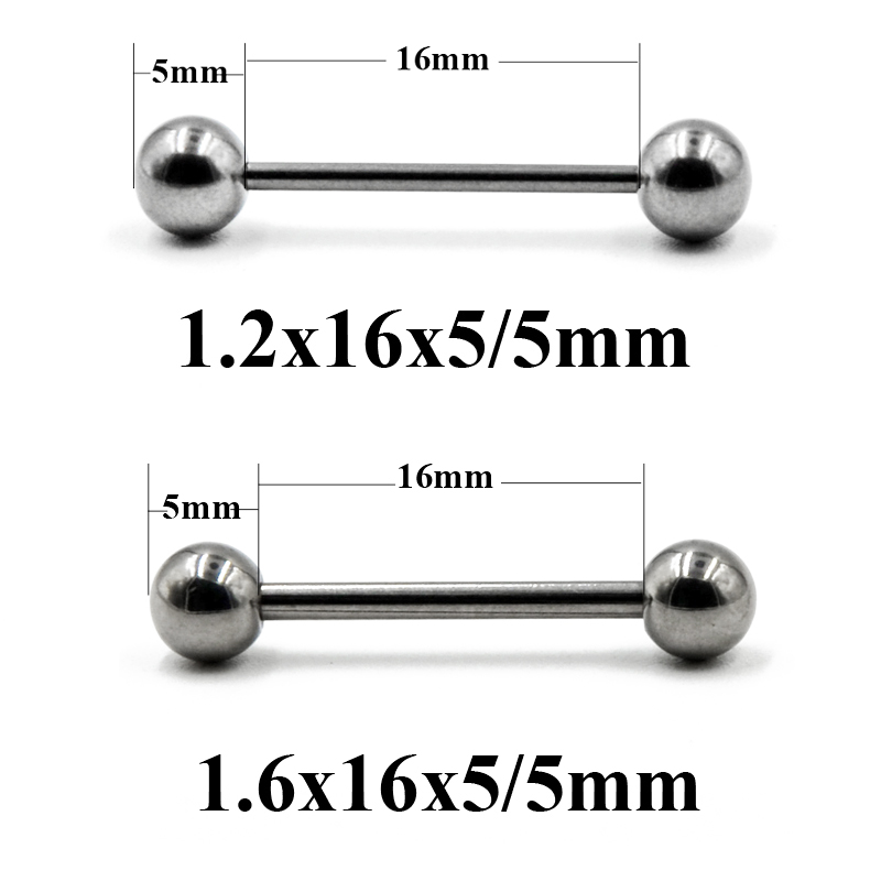 2 個 14 グラム/16 グラムサージカルスチールロング工 - Industrial Barbell Long のレビューと価格