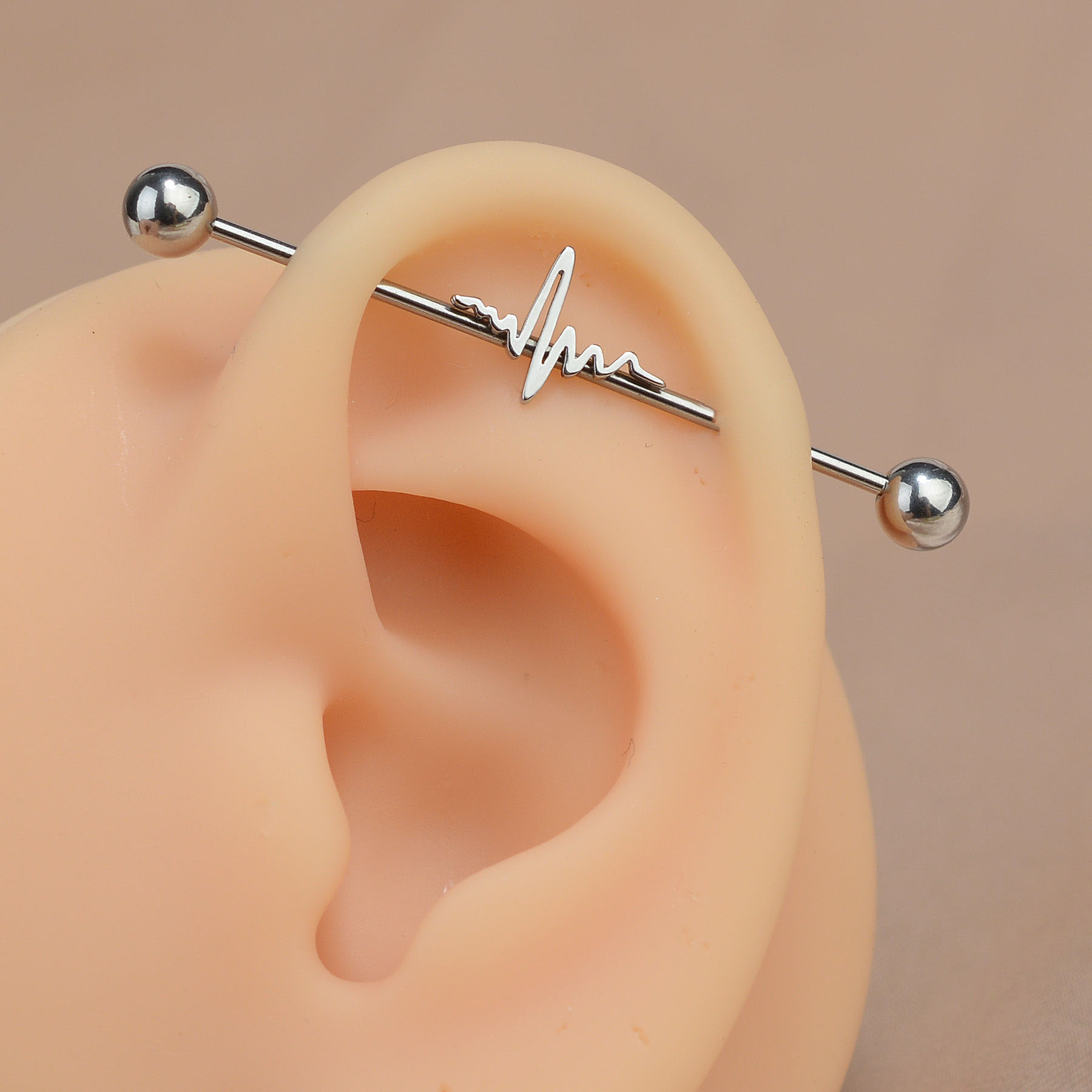 1PC 16 グラムステンレス鋼ロング工業用ピアスバーベルイ - Industrial Barbell Long のレビューと価格
