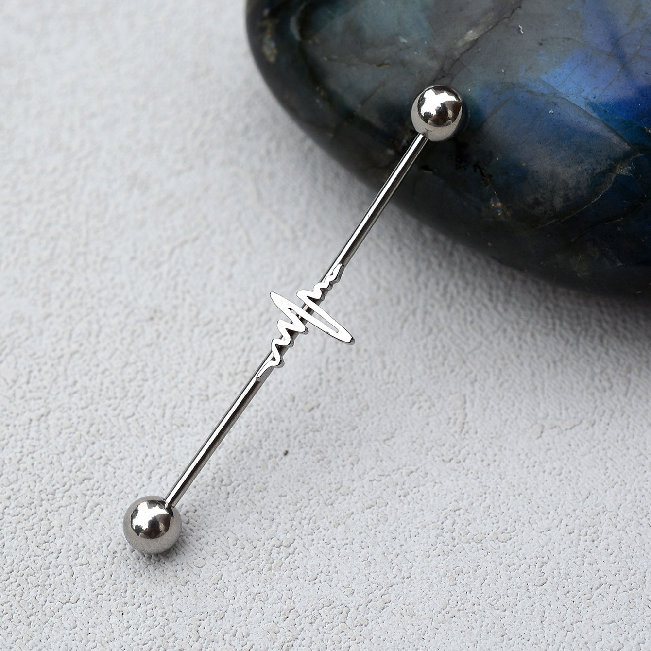 1PC 16 グラムステンレス鋼ロング工業用ピアスバーベルイ - Industrial Barbell Long のレビューと価格